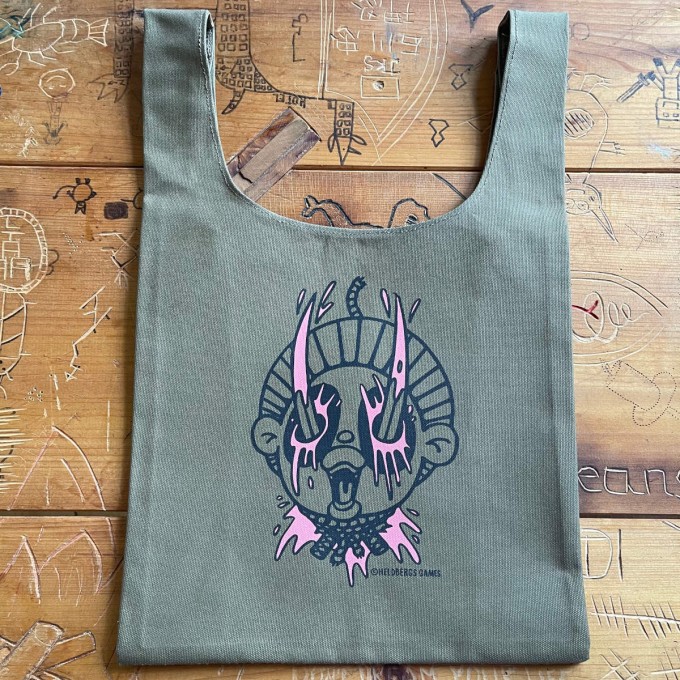 Einkaufstasche mit Namakubi Tattoo-Motiv - Tanukubi - Tote Bag aus 16 Oz Canvas Cotton -  Heldbergs Games