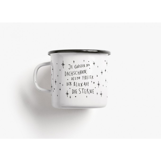 typealive / Emaillebecher Tasse / Dachschaden