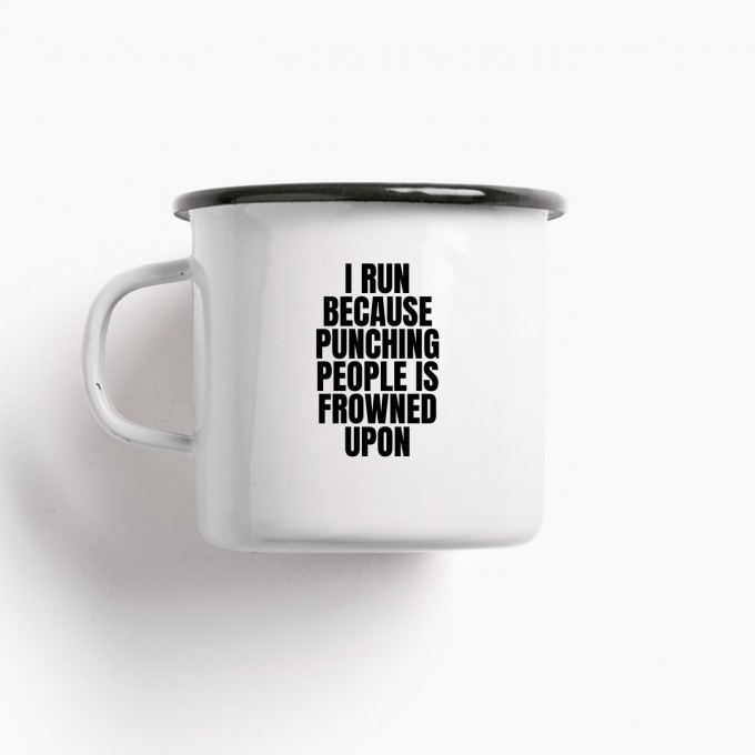 typealive / Emaillebecher Tasse / I Run