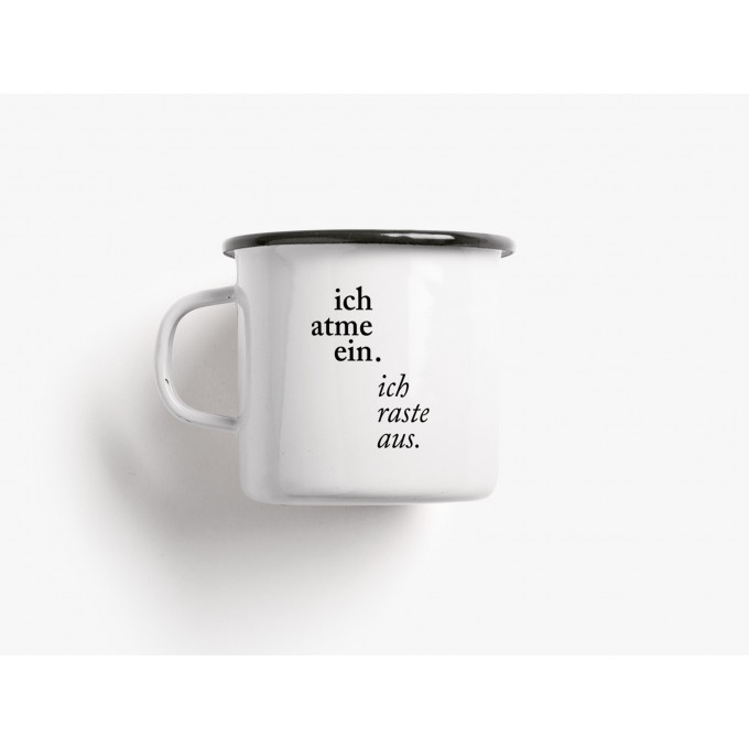typealive / Emaillebecher Tasse / Ich Atme Ein