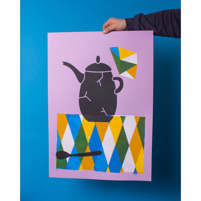 Martin Krusche - Schablonendruck »Teatime« 50x70cm