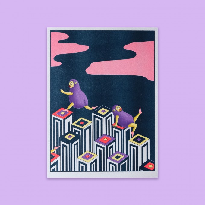The Naughty District - Riso Print »Trippy Tip Toe«, DINA4