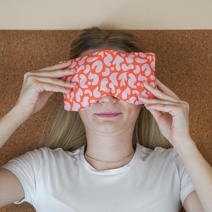 Augenkissen Yoga Bio Lavendel Dinkel „Pink Orange“ – für Meditation, Entspannung & Stressabbau, waschbarer Baumwollbezug - Tochter von Walter