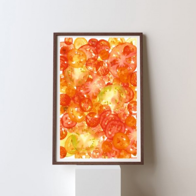 Tomaten Scheiben Poster Print A3 von Max Faber