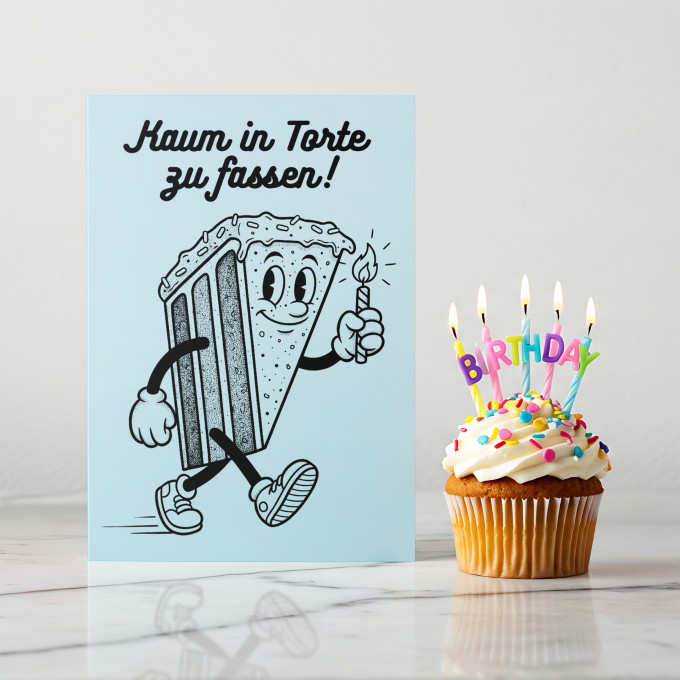 Hey Urban Monkey - Geburtstagskarten Retro-Stil 2er-Set, verschiedene Designs