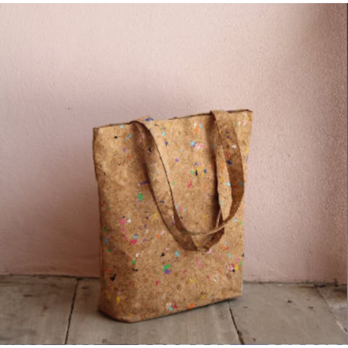 Tote Bag - Schultertasche aus Kork mit Farb-Akzenten BY COPALA