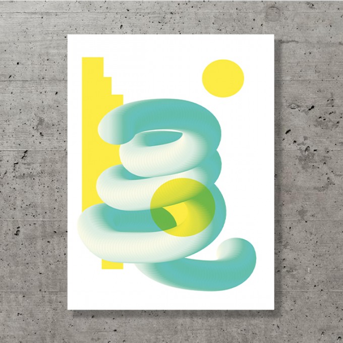 ZEITLOOPS "Rollercoaster", Druck auf Aluverbund, 30x40 cm