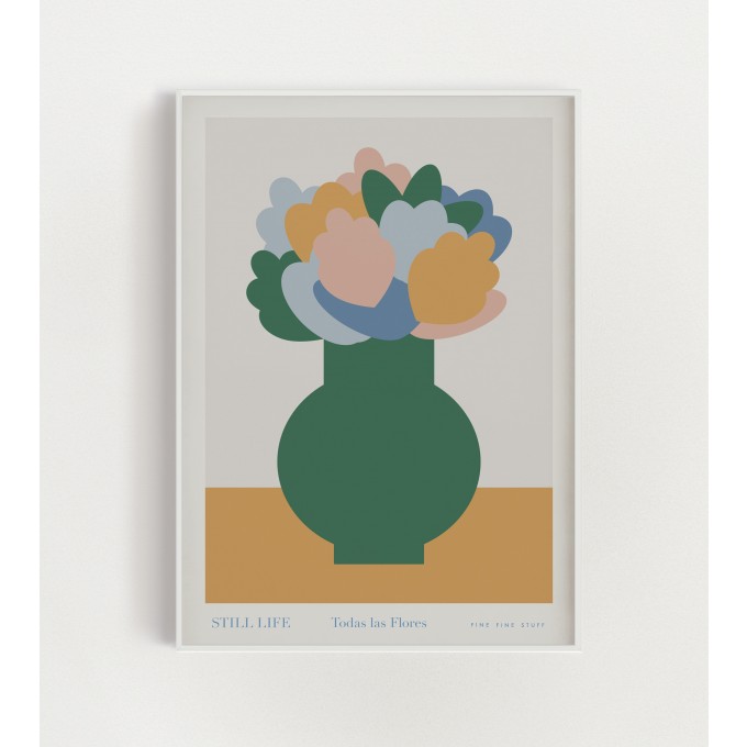 FINE FINE STUFF - Still Life - Poster - Grüne Vase