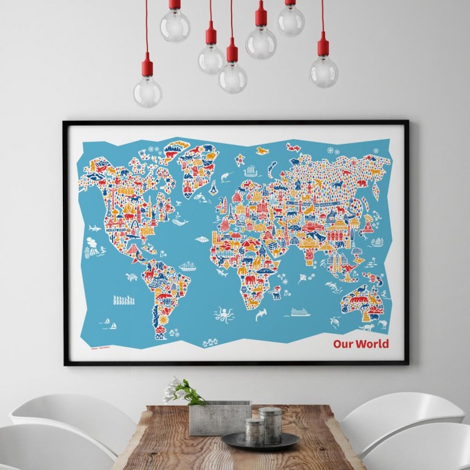 Vianina Weltkarte Poster 100 x 70