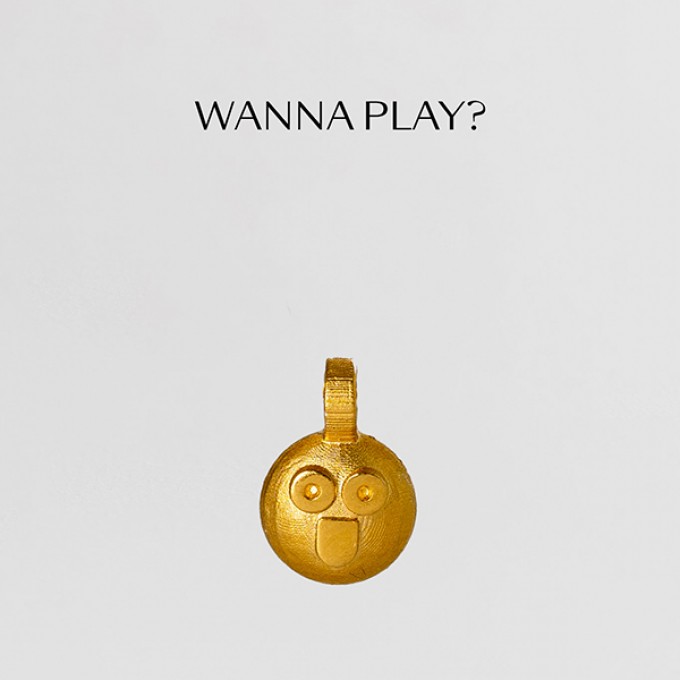 related by objects - vibe necklace - wanna play? - 925 Sterlingsilber - goldplattiert 