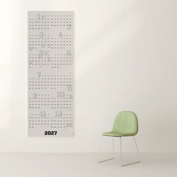 2-teiliger Wandkalender 2027, hoch oder quer, A1, mit passenden Klebezetteln // sperlingB.design