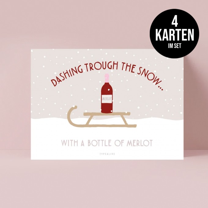 typealive / Weihnachtskarten 4er Set / Merlot