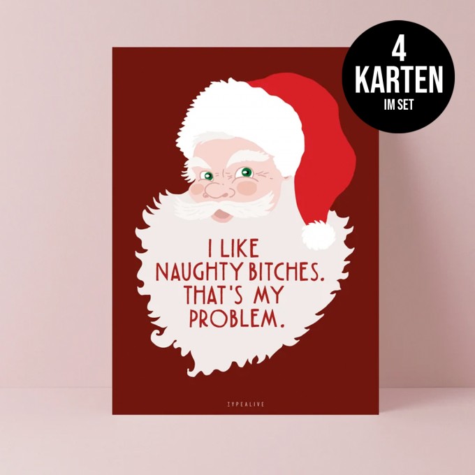 typealive / Weihnachtskarten 4er Set / Naughty Bitches