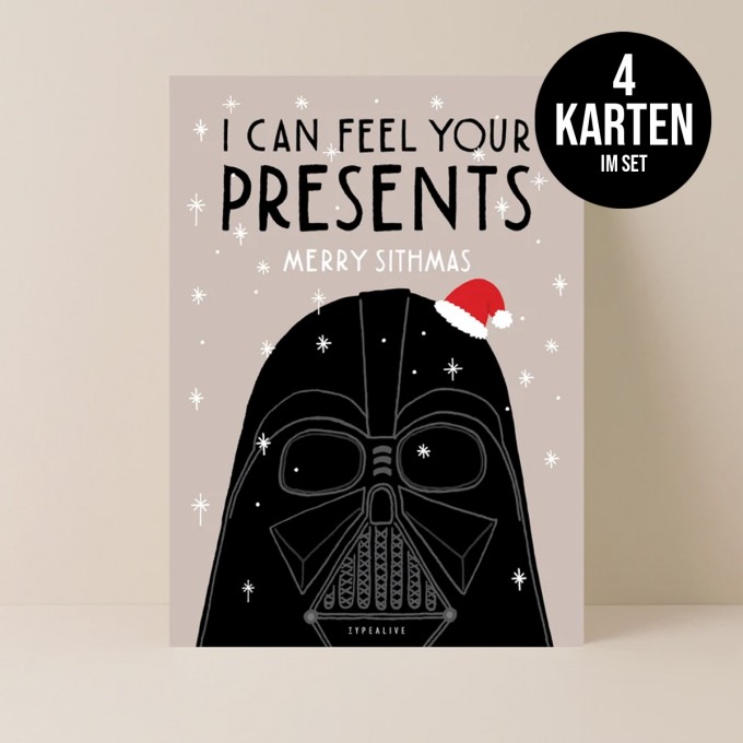 typealive / Weihnachtskarten 4er Set / V*der's Sithmas Wishes