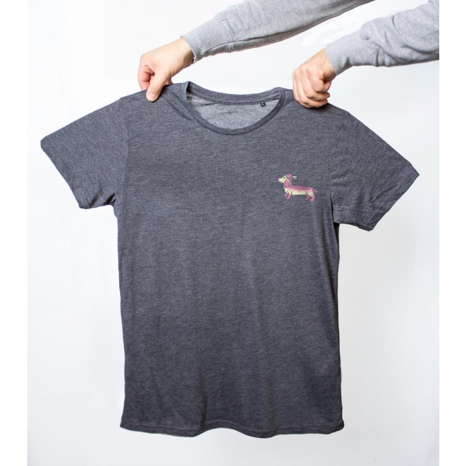 Martin Krusche - T-Shirt »Wiener Dog« Dark Heathergrey
