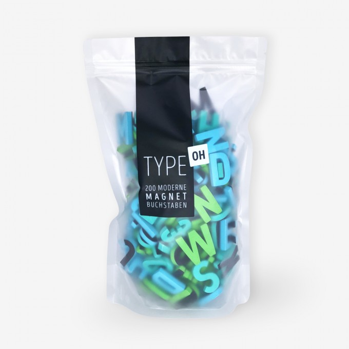Set mit 200 Magnetbuchstaben, Zahlen & Sonderzeichen. WILD WASSER | TYPE OH