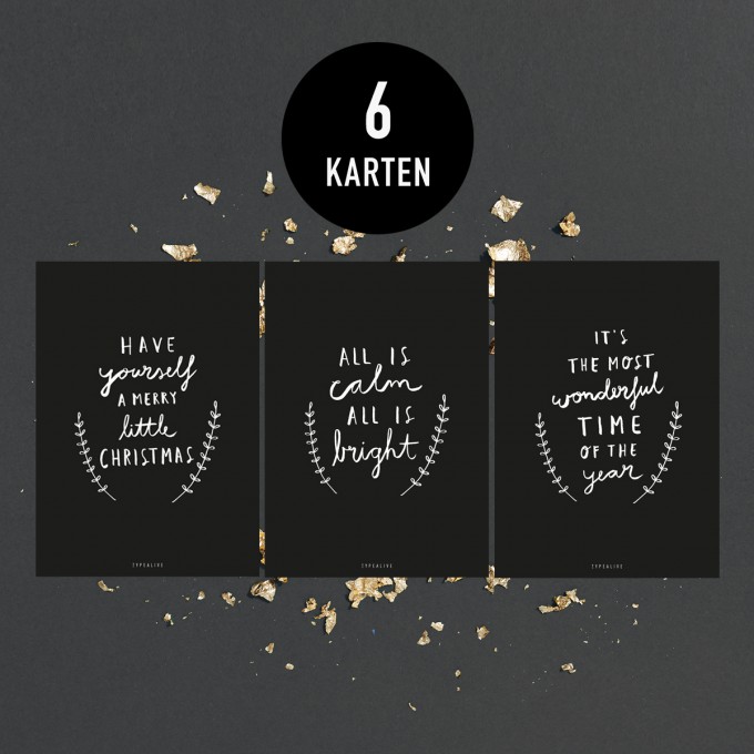 typealive / Weihnachtskarten-Set / Calm & Bright