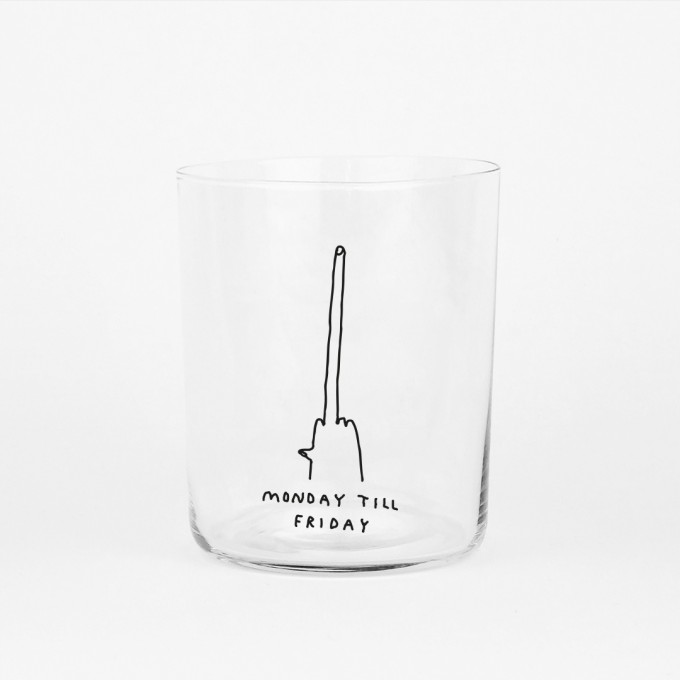 Monday till friday - 550ML Glas - yahya studio, johanna schwarzer