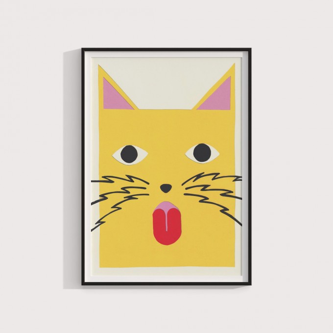 Yellow cat – Print von Lavanda Posters