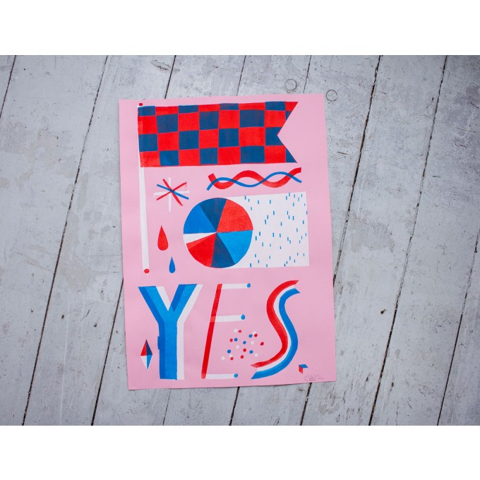 Martin Krusche – Stencil Artprint »YES«, 50x70cm