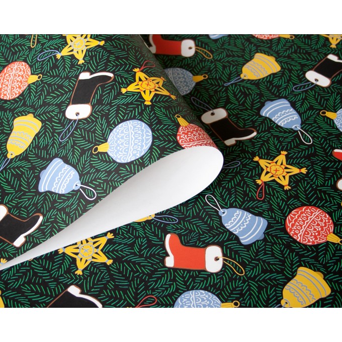 3er Set Geschenkpapier Tannenzweige & Anhänger // Papaya paper products