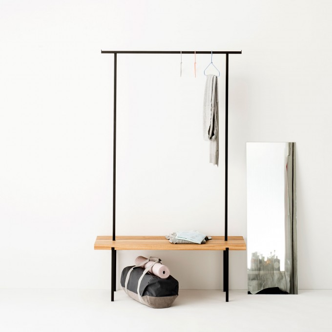 weld & co Garderobe Eiche 01 - in schwarz oder weiß