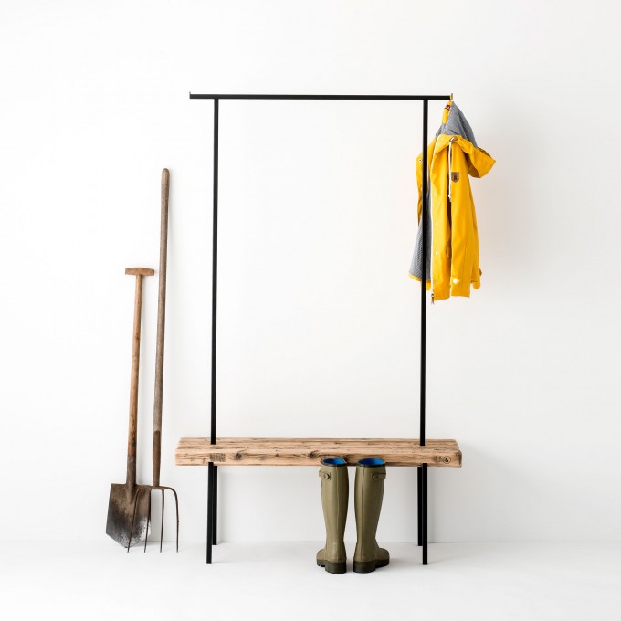weld & co Garderobe Altholz 01 - in schwarz oder weiß