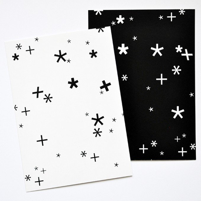 nahili 10er-Set POSTKARTEN Typo Schnee "Leise rieselt...Helvetica" Weihnachtskarte