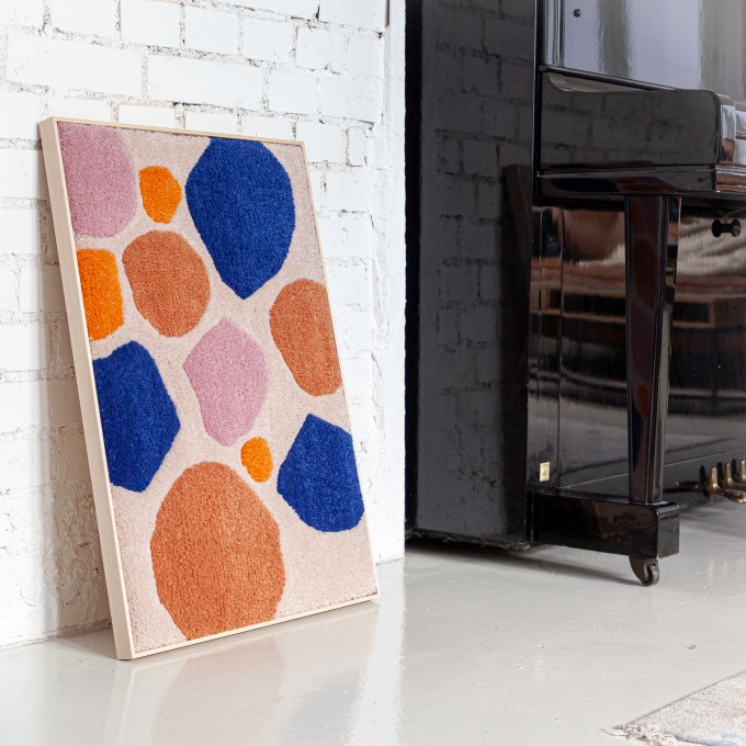 Gerahmter Wandteppich - STONES COLORFUL // Rosa Rauscher