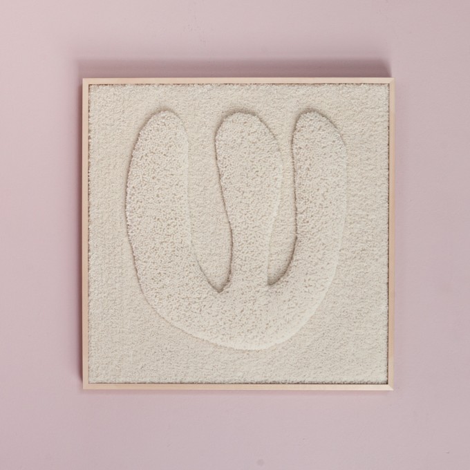 Gerahmter Wandteppich - MONOCHROME SHELL // Rosa Rauscher