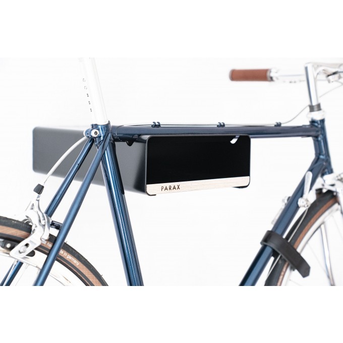 Design Fahrrad-Wandhalterung | PARAX® S-RACK | Schwarz mit Holz Schwarz | für Rennrad Hardtail & Cityrad