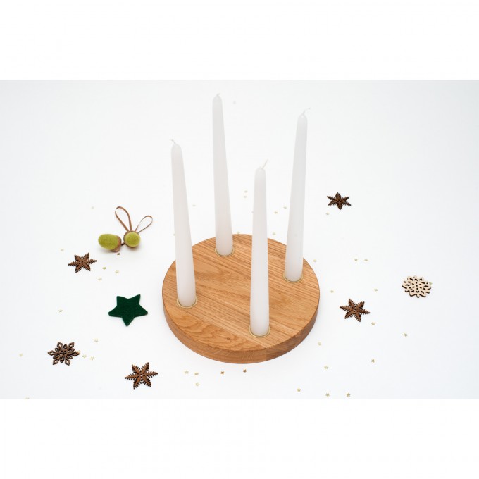 klotzaufklotz Adventskranz rund (Eiche)