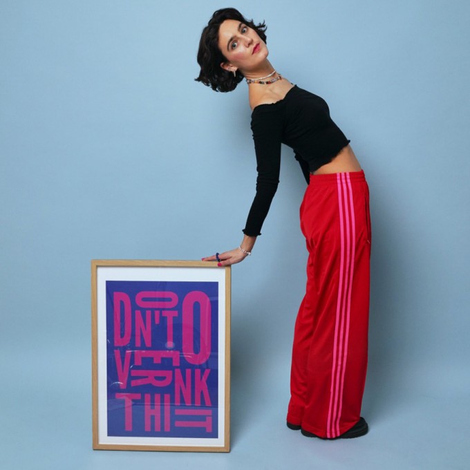 annieannie - don't overthink it poster (blau)