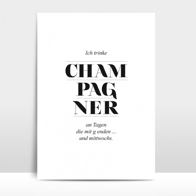 Amy & Kurt Berlin A4 Artprint "Champagner"