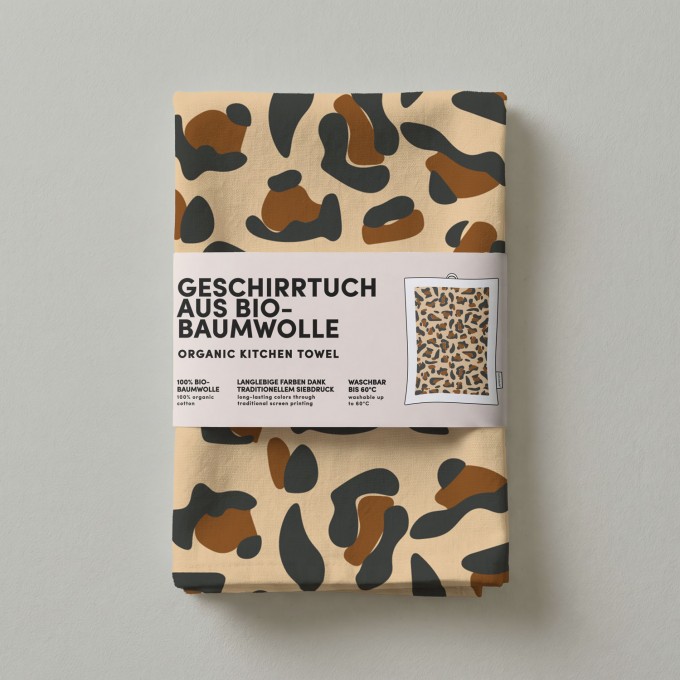 Geschirrtuch - Bio Baumwolle - Leo Muster - Naturbedacht