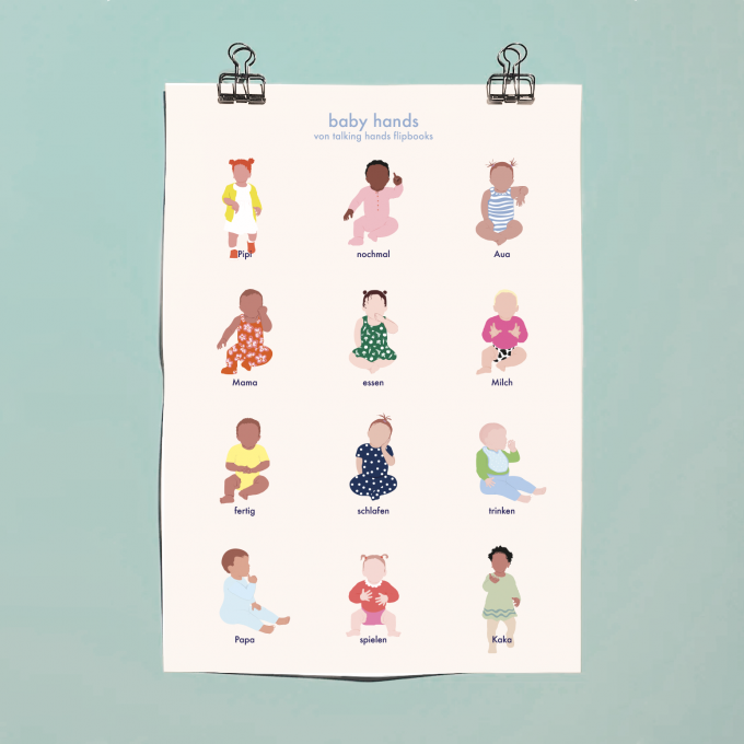 talking hands flipbooks - Babygebärden / Babyzeichensprache Poster A2