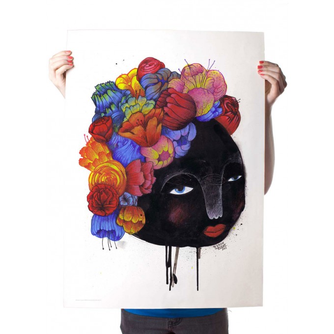Martin Krusche – Poster »Blumenfrau« 50x70cm oder DINA3, Illustration