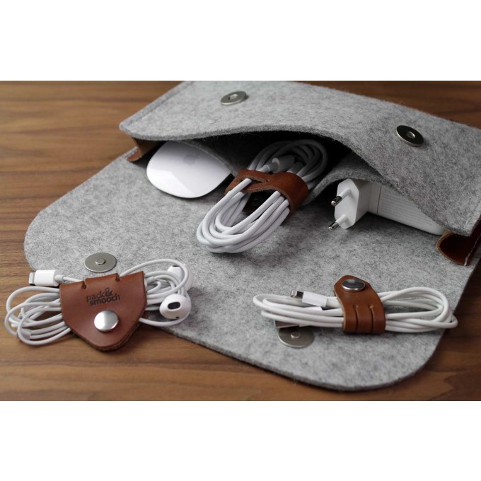 Pack & Smooch Kingston - Kabel Organizer Set (4 Stück) - Pflanzlich gegerbtes Leder