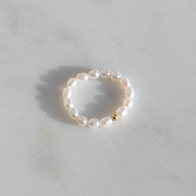 Klassischer Ring aus Süßwasserperlen & Gold Vermeil | Paeoni Colors