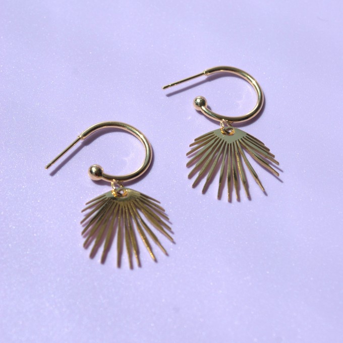 Sonnen-Creolen in Gold | Santoclay