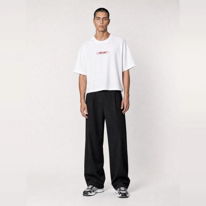 Hand-Cropped Script T-Shirt – Herren – hey hey studios
