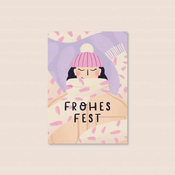 Eingekuschelt / Postkarte A6 / Svea Hansohn Illustration