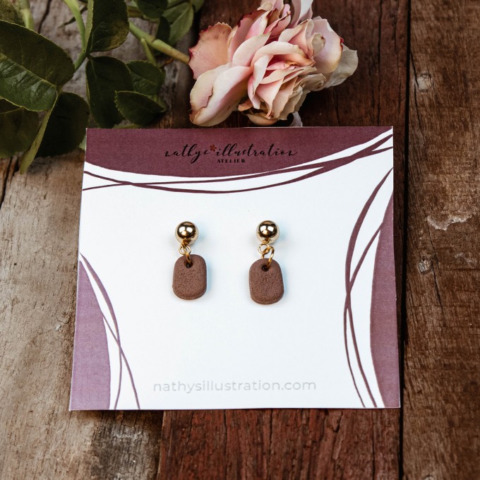 nathys_illustration - Ohrringe "rosewood drops matt" 1cm