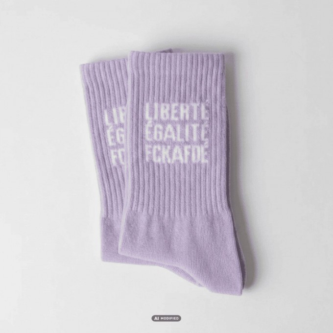 FCKAFDÉ Statement Socken - purple & white - arrel
