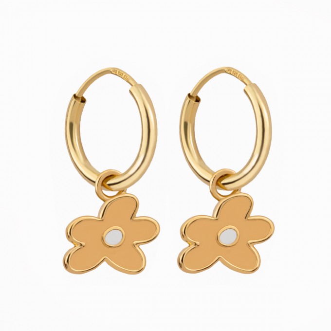 Blumen Creolen Ohrringe aus Gold Vermeil | Paeoni Colors