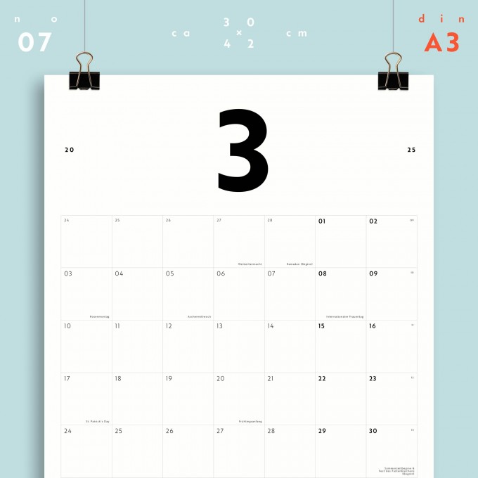 A3 Monatskalender Nr. 07 / ab sofort / frau rippe