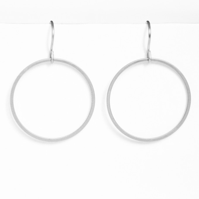 nahili OHRRINGE "shapes circle" minimal weißgold nickelfrei