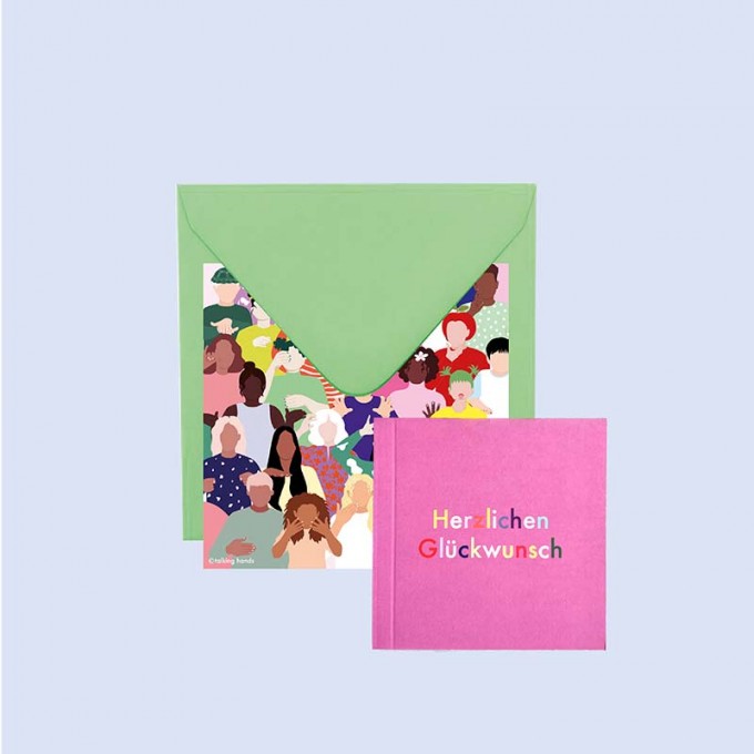 talking hands flipbooks - Grußkarte mit Daumenkino "Herzlichen Glückwunsch"