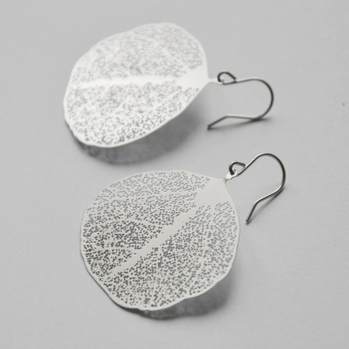 na.hili OHRRINGE zarte Blätter - "small leafs" Weißgold oder 925 Silber 