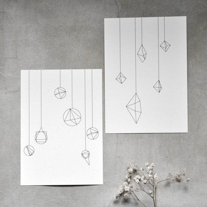 nahili 10er-Set POSTKARTEN in love with shapes, Weihnachtskarte